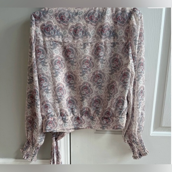 MARGHERITA TIE WAIST BLOUSE IN ECRU MULTI - Picture 5 of 5